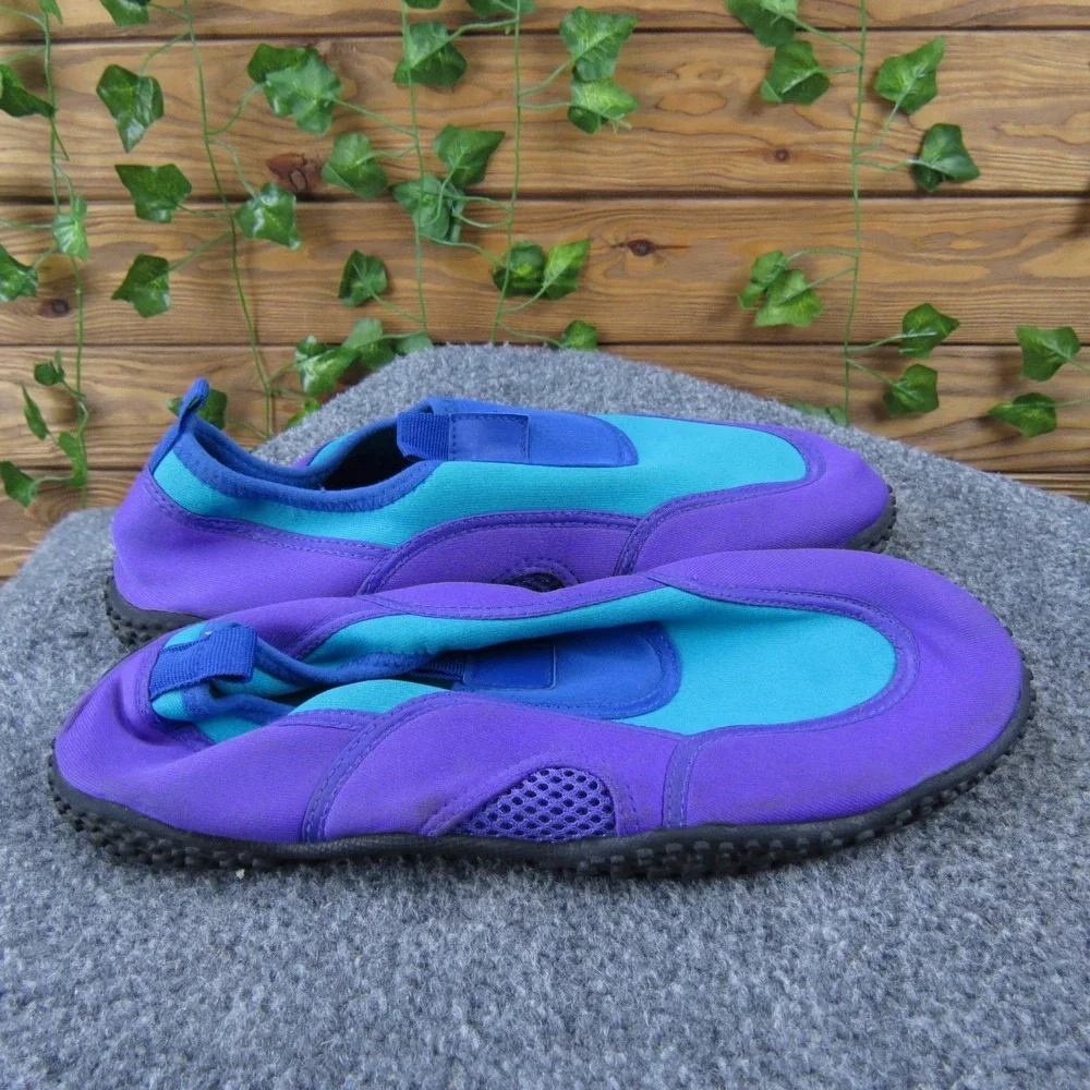 Water Sock Women 9‎ Purple Blue Textile Slip-On Aqua Shoes Lightweight
